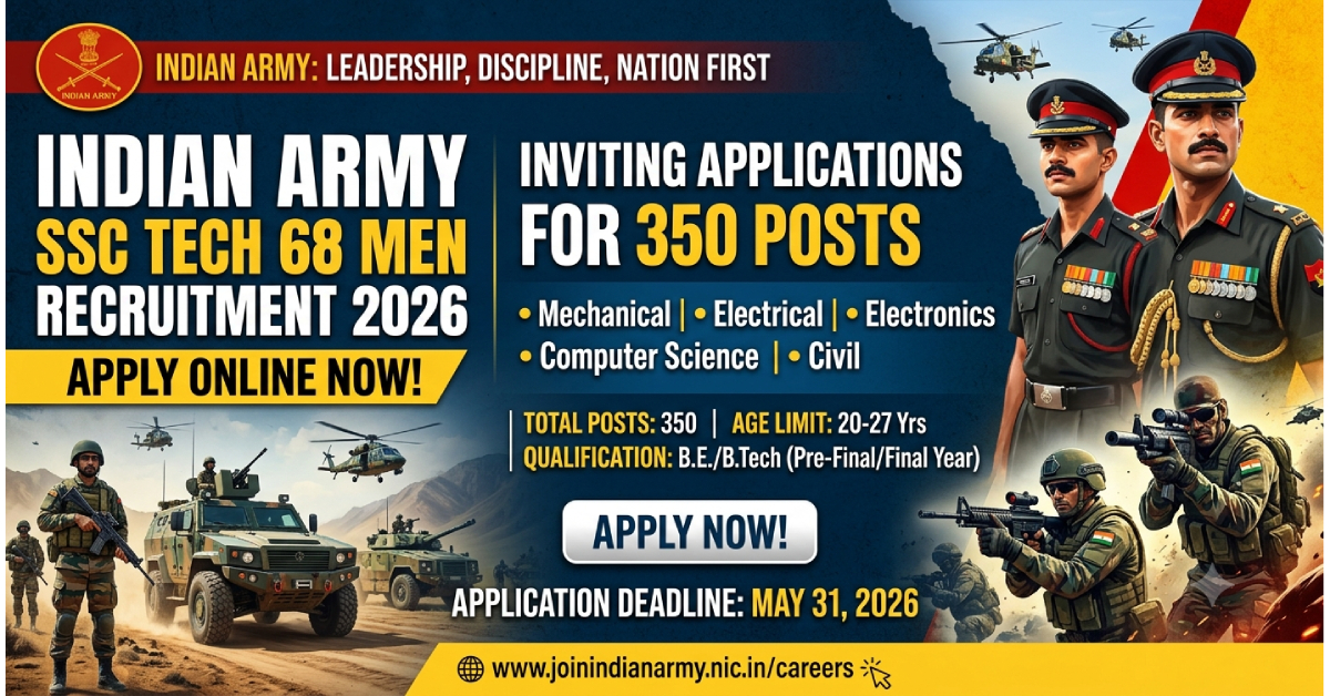 Indian Army SSC Tech 68 Men Recruitment 2026